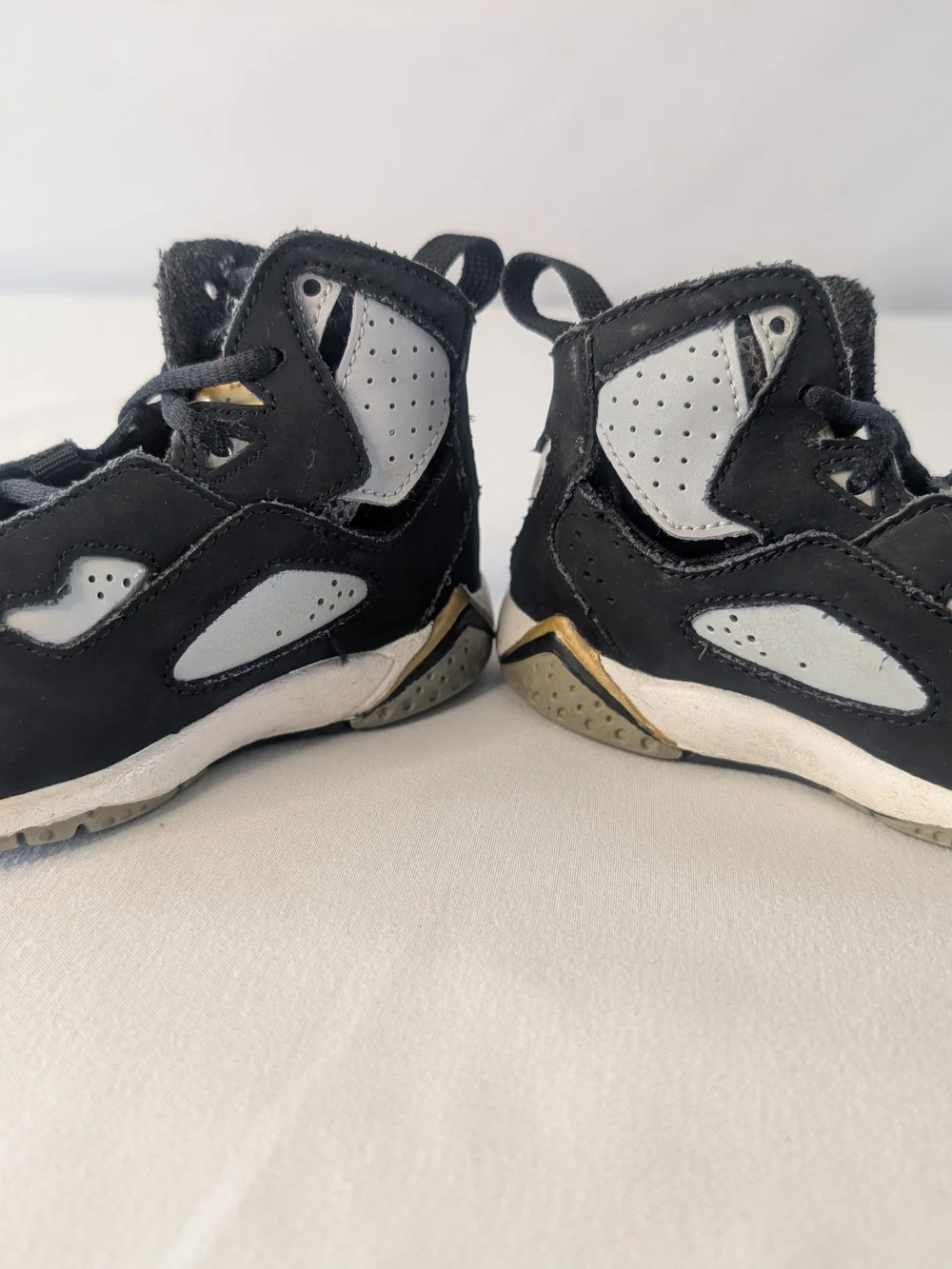Nike Jordan True Flight Baby Black, Gray and Gold Sneakers